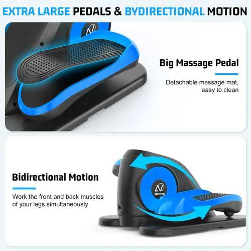 Miniatura 7 de Under Desk Elliptical Machine, Leg Exerciser While Sitting for Seniors with Remote Control & 12-Speeds, Quiet Portable Electric Seated Pedal