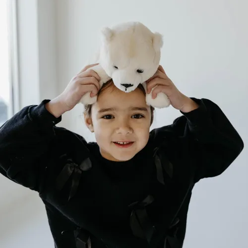 Miniatura 3 de The Petting Zoo Peluche de oso polar, regalos para niños, animales salvajes de la vida silvestre, oso polar de 9 pulgadas