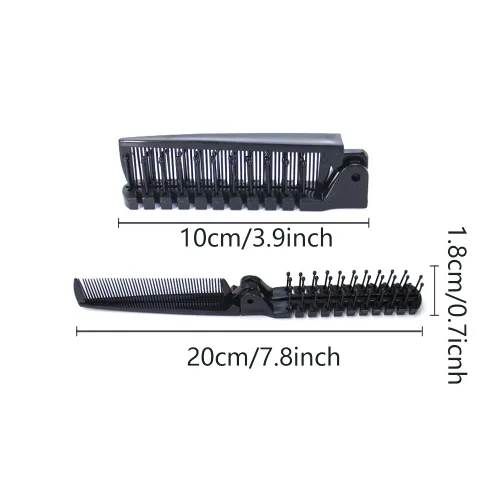 Miniatura 5 de GBSTORE Peine plegable para el cabello, cepillo portátil de viaje para el cabello, peine de masaje antiestático de doble cabeza, para niñas, niños