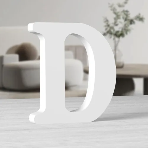 Miniatura 30 de AOCEAN Letras de madera grandes blancas de 10 pulgadas, letras de madera sin terminar para decoración de pared, letras decorativas de pie