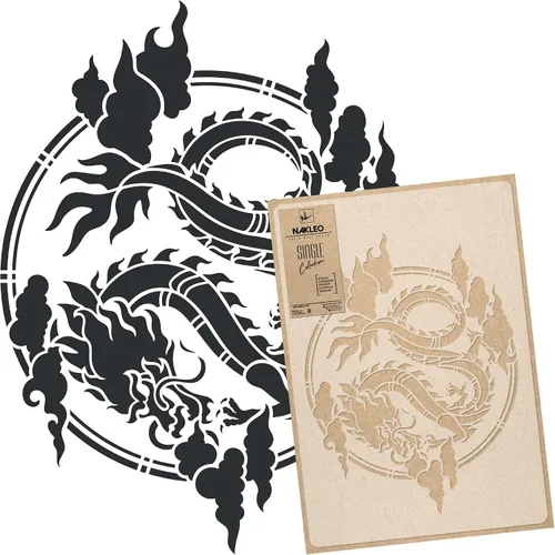 Miniatura 11 de NAKLEO - Plantilla de pared de plástico reutilizable - 23 x 37 pulgadas - Adorno de barandilla china - Papel tapiz grande para pintura de arte DIY