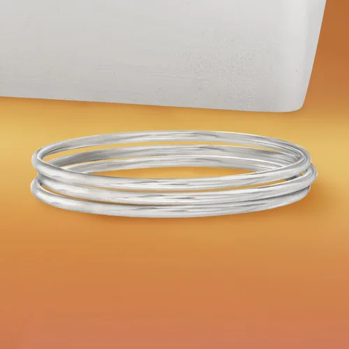 Miniatura 3 de Ross-Simons Conjunto de joyas de plata de ley italiana 3 pulseras pulidas