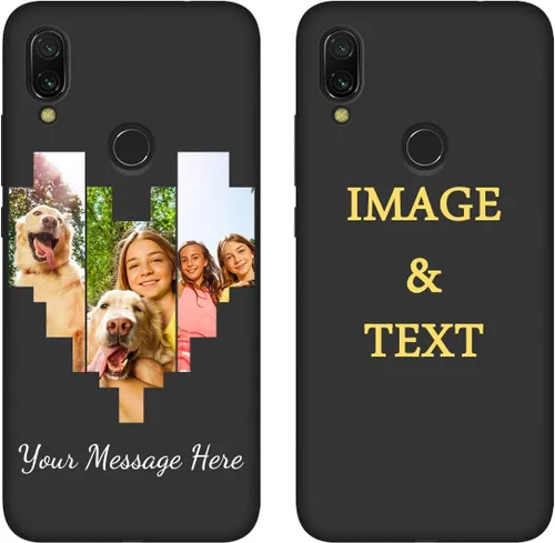 Miniatura 11 de Funda personalizada para teléfono Redmi Note 7 de 6.3 pulgadas, funda personalizada con múltiples imágenes, funda suave con nombre, regalo de Negro