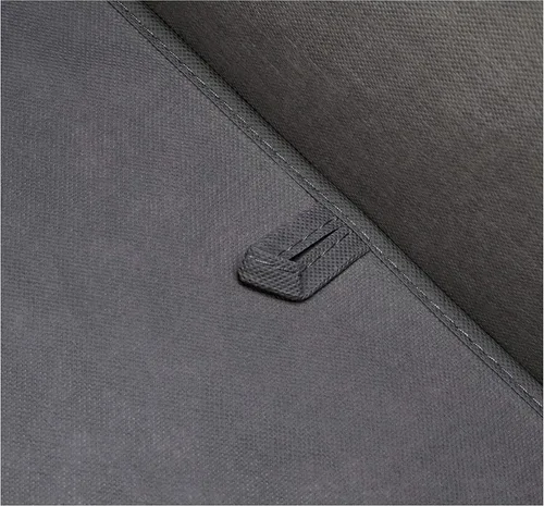 Miniatura 3 de Amazon Basics Cubo de almacenamiento plegable de tela de arpillera con tapa, apilable y resistente, gris, juego de 2