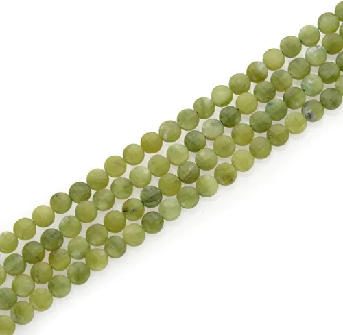 Adabele GZ13-12 - Piedra preciosa de jade nefrita verde natural de 15 pulgadas, 0.236 in, moneda redonda plana facetada, cuentas sueltas, espaciador