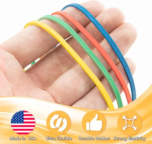 Miniatura 5 de Bilinny Bandas de goma grandes resistentes, 1/2 libra, 7 x 1/8 pulgadas, fabricadas en Estados Unidos, bandas de goma para el hogar y la oficina, 4