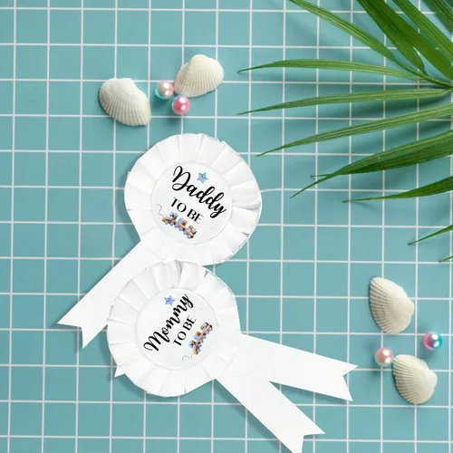 Miniatura 3 de HAPPYLAND - Decoraciones para baby shower, diseño de papá y mamá para ser y mamá para ser - Botón de baby shower, regalos para papá, revelación