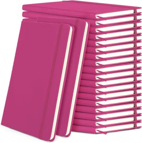 Miniatura 13 de Honoson 20 Pack Lined Journal Notebooks A5 Hardcover Executive Notebook 5.5" x 8.3" PU Leather Wide Ruled Journals Bulk with Elastic Band for Home