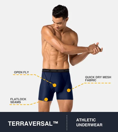 Miniatura 3 de LAPASA Ropa interior de viaje de secado rápido para hombre, serie Terraversal malla transpirable, calzoncillos tipo bóxer (2 y 3 paquetes)