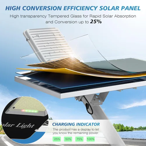 Miniatura 3 de Sunwish 8000W Luces solares de calle al aire libre - Luces solares LED 6500K al aire libre del atardecer al amanecer, luces solares