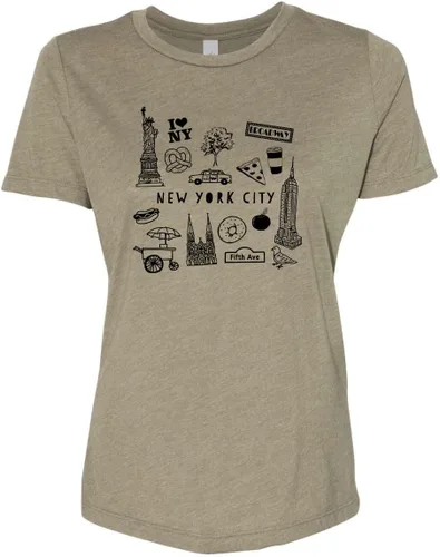 Miniatura 20 de Cute Women's Screen Printed Crew Neck Tee, Shirts With Sayings, Dusty Blue or Olive