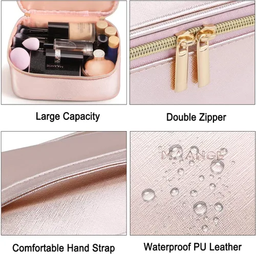 Miniatura 4 de Bolsa de maquillaje Bolsa de cosméticos portátil para viajar Bolsa de maquillaje, 3 piezas - rosa, Organizador de bolsas de maquillaje