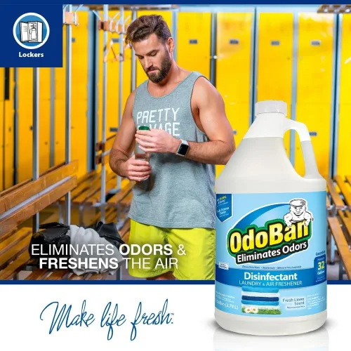 Miniatura 4 de OdoBan Desinfectante y eliminador de olores listo para usar, fabricado en los Estados Unidos, aroma de lino fresco, juego de 2, spray de 32 onzas