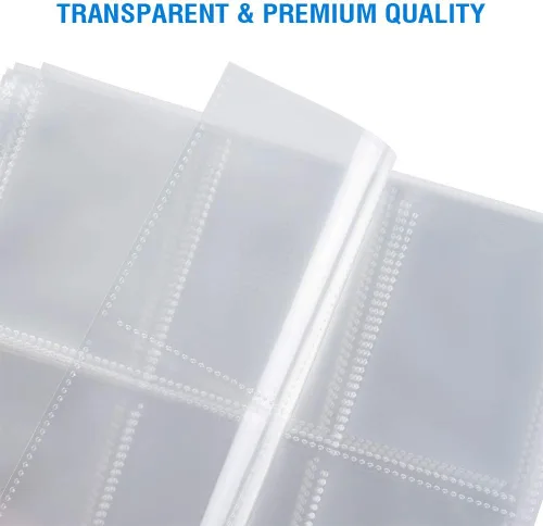 Miniatura 4 de Paquete de 120 protectores de páginas de 9 bolsillos, fundas para cartas coleccionables Sooez para carpeta de 3 anillas, soporte para cartas