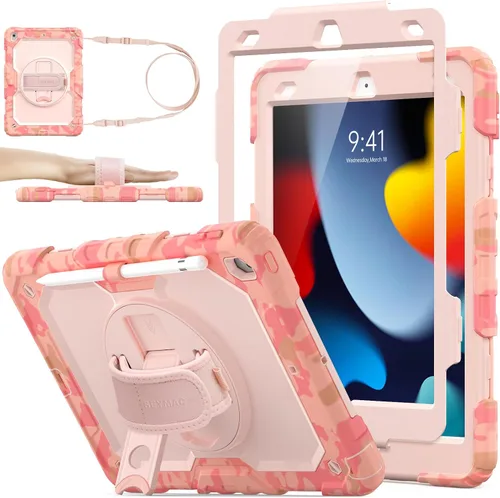 Miniatura 16 de SEYMAC stock Funda para iPad de 9ª/8ª/7ª generación de 10.2", a prueba de golpes con protector de pantalla, soporte para lápiz