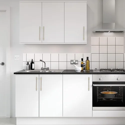 Miniatura 7 de Paquete de 5 Tiradores de Gabinetes de Cocina Níquel Cepillado y Oro Tiradores de Gabinetes 3-3/4 Pulgadas Tiradores Plateado Oro para Tocador Baño