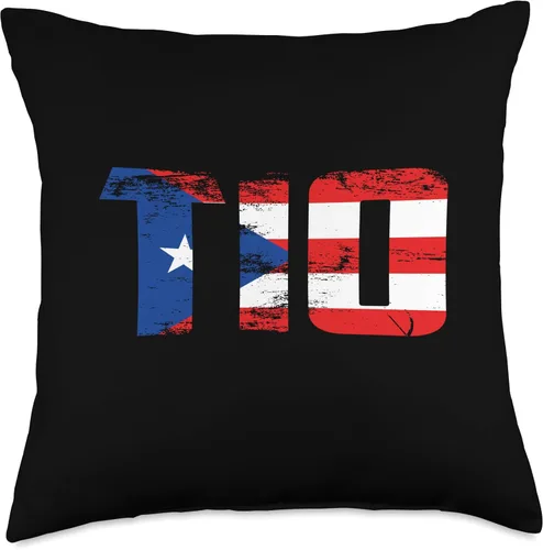 Puerto Rico Flag Shirt Gifts For Men Women Kids TIO Rico Flag Pride Day - Almohada para hombre puertorriqueño, 18 x 18 pulgadas, multicolor