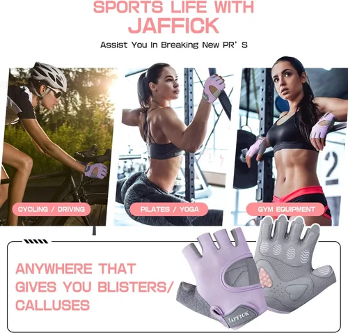 Miniatura 7 de Jaffick Guantes de entrenamiento ligeros para mujer Guantes de fitness transpirables con agarre antideslizante para gimnasio, levantamiento