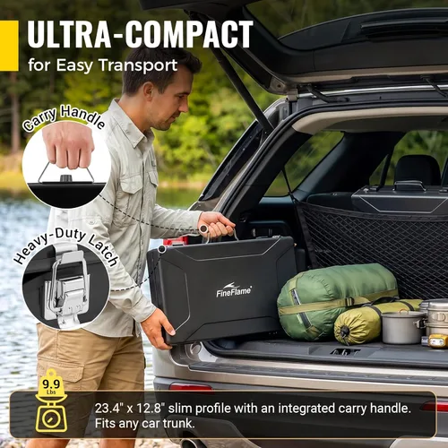 Miniatura 8 de FineFlame Estufa de campamento, 3 quemadores de propano portátil con regulador, encendido instantáneo con botón, quemadores ajustables y protectores