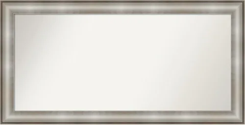 Miniatura 28 de Amanti Art Espejo de baño plateado para sobre fregadero, 28 x 47 pulgadas, espejo rectangular de plata imperial, marco de madera tradicional de gran