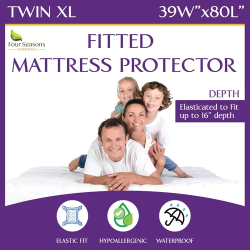 Miniatura 39 de Protector de colchón impermeable tamaño individual - Estilo sábana ajustable - Cubierta hipoalergénica de calidad premium que protege contra