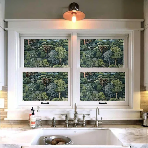 Miniatura 4 de 18"x236" Papel Tapiz Naturaleza Bosque Árboles Ríos Despegar y Pegar Autoadhesivo Removible Papel de Contacto Adherible Fácil de Despegar Papel