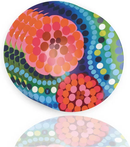 Miniatura 20 de French Bull Juego de 4 platos – Juego de 4 platos de ensalada de melamina de 9 pulgadas – Vajilla de melamina para interiores y exteriores – Foli