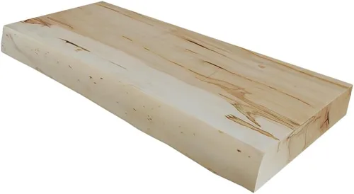 Miniatura 4 de Estante de pared con borde vivo de arce Estante de madera de arce natural con soportes de metal (soporte de pared moderno, 12 x 24 x 2 pulgadas)