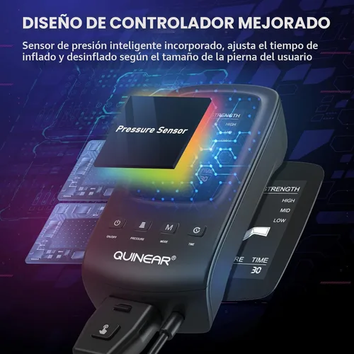 Miniatura 4 de QUINEAR Sistema de recuperación de compresión de aire, dispositivo secuencial para terapia de masaje, botas de recuperación de pies y piernas