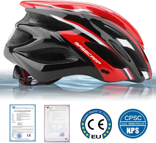 Miniatura 2 de Basecamp Casco de bicicleta para mujeres y hombres con luz LED de seguridad extraíble, visera solar, casco de bicicleta ligero, ajustable