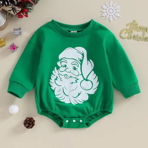 Miniatura 2 de Traje de Navidad para bebé recién nacido, con cuello redondo, manga larga, con burbujas, de gran