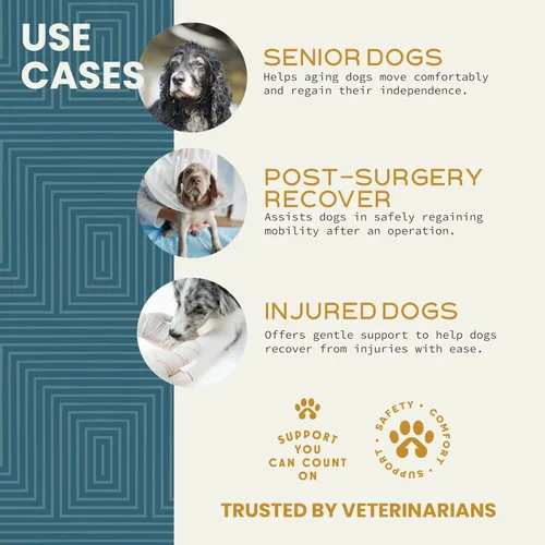 Miniatura 4 de Arnés Help 'Em Up │ Arnés de elevación ajustable para perros │ Soporte de cuerpo completo, soporte de patas traseras (Convencional, Mediano)