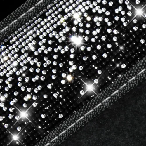 Miniatura 6 de CAR PASS - Alfombras de coche con diamantes brillantes, alfombrillas de suelo de diamantes de imitación con purpurina brillante con almohadilla