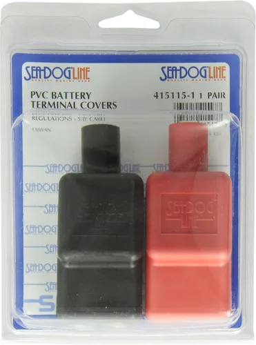 Miniatura 2 de Sea Dog 415115-1 Cubiertas de terminales de batería de 5/8" - Rojo/Negro, Empaquetado
