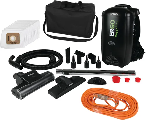 Miniatura 14 de Atrix VACBP10 - Aspiradora ergonómica de mochila, paquete premium con 10 filtros, filtro HEPA de 8 cuartos de galón, aspiradora pequeña portátil