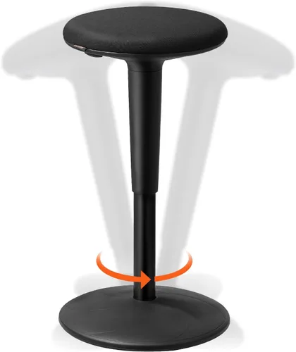Miniatura 12 de VEVOR Silla activa con asa, altura ajustable (24.6-34.4 pulgadas), silla tambaleante hecha de tela elástica y espuma de 1.772 in, ideal para Negro