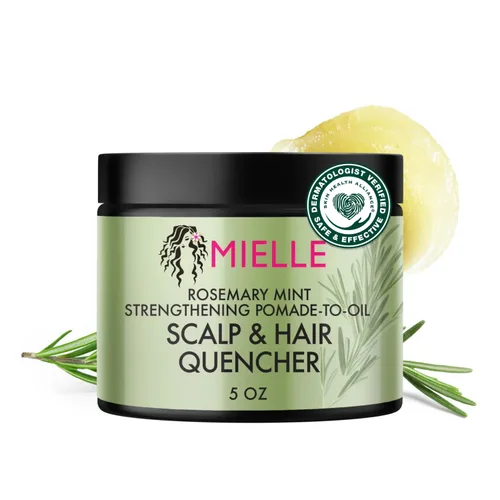 Mielle Organics - Pomada para cabello de romero y menta para mujeres y hombres - Hidratante natural acondicionador para nutrir el cuero cabelludo,