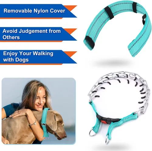 Miniatura 3 de Supet - Collar de entrenamiento para perros con hebilla de liberación rápida, collar ajustable sin tirón con cubierta de nailon para perros Verde