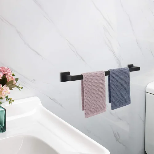 Miniatura 8 de NearMoon - Barra para toallas, accesorios de baño de acero inoxidable premium de espesor cuadrado, toallero de ducha para baño, soporte de toalla