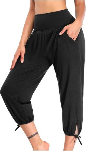 Miniatura 198 de Pantalones capri para mujer, estilo casual, de verano, elásticos, de cintura alta, pantalones de yoga, ajuste atlético, pantalones deportivos