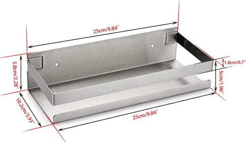Miniatura 3 de OwnMy Estante de ducha de baño de acero inoxidable de 10 pulgadas, cesta de cocina, estante de ducha, estante de almacenamiento de baño de metal a