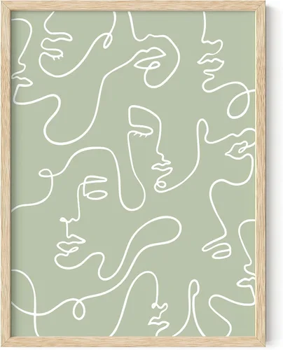 Haus and Hues - Póster de arte minimalista de pared enmarcado, arte de pared bohemio, arte de pared abstracto, arte moderno enmarcado, decoración de