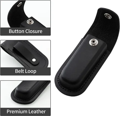 Miniatura 2 de Funda para cuchillo de bolsillo, estuche plegable de 4" para cuchillo de bolsillo EDC, funda de cuchillo portátil de cuero con cierre de presión