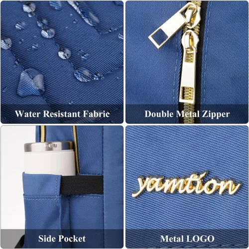 Miniatura 4 de YAMTION Mochila para mujer, mochila para laptop de 15.6 pulgadas para mujer, mochila USB para negocios, trabajo, oficina, universidad, azul oscuro