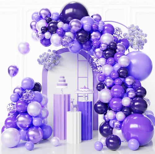 Miniatura 20 de Kit de arco de globos negros y plateados, 130 guirnaldas de globos negros metálicos, globos de látex plateados metálicos de diferentes tamaños