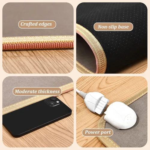 Miniatura 8 de Electric Heated Area Rug - Portable Heating Pad with Adjustable Temperature & 12H Timer, Ideal for Living Room, Bedroom, Office - 50x100cm Electric