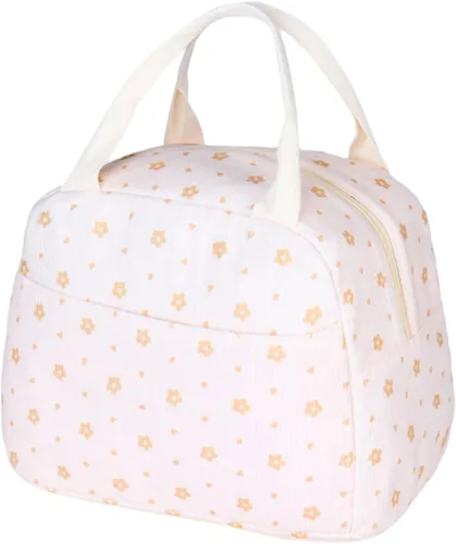 Miniatura 10 de Bolsa de almuerzo para mujeres, hombres y niñas, grandes y lindas bolsas de almuerzo de corduroy - Caja de almuerzo aislada reutilizable