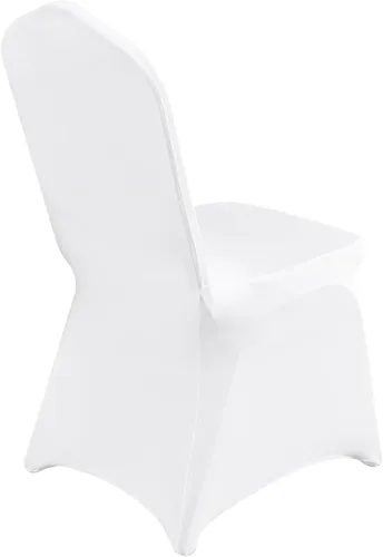 Miniatura 12 de VEVOR 150 fundas blancas para sillas de poliéster y elastano, fundas elásticas para bodas, fiestas, comedor, banquetes, sin pinzas, 150