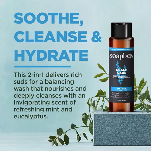 Miniatura 6 de Soapbox Paquete variado de champú y acondicionador 2 en 1 para hombre, 1 cuidado del cuero cabelludo y 1 grueso y completo, ingredientes limpios