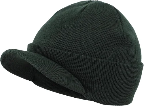 Miniatura 9 de Home Prefer - Gorro de invierno para hombre con visera, cálida y doble punto.